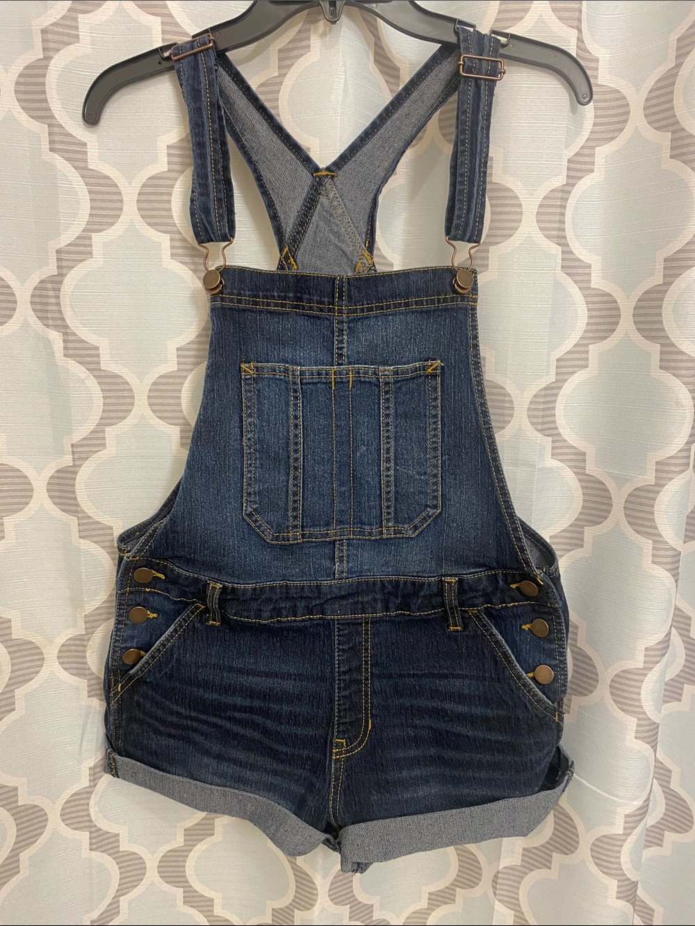 No Boundaries Dark Blue overall shorts Large
